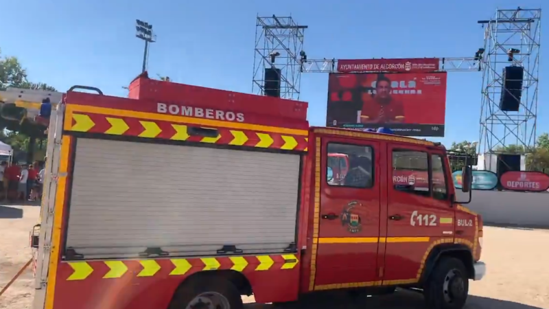 Incendio controlado en el CREAA de Alcorcón durante las celebraciones del Mundial